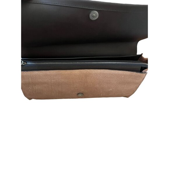 Brunello Cucinelli Leather Clutch Colorblock Brown Tan NWT - Picture 13 of 16